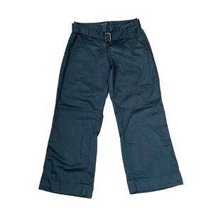 The Limited‎ Crop Pants Size 4 Black Belted Stretch Cotton Blend Womens 28X25